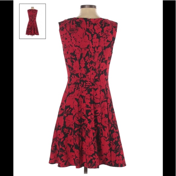 Simply Emma Gorgeous Red & Black Slimming Vneck Dress - Picture 2 of 10